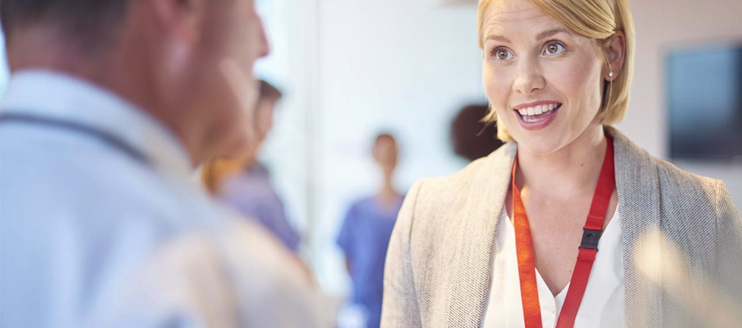 Health care managers discussing policy