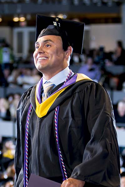 Graduates at commencement